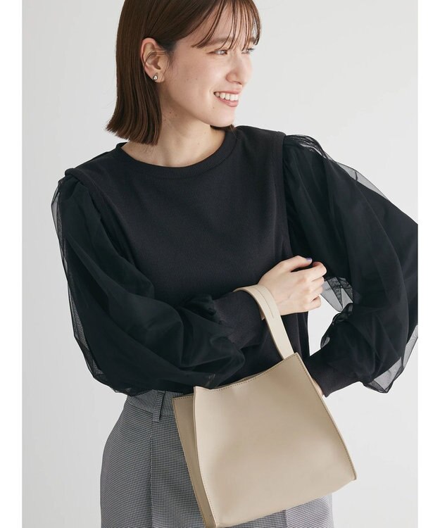 Green Parks 袖チュールドッキングリブプルオーバー