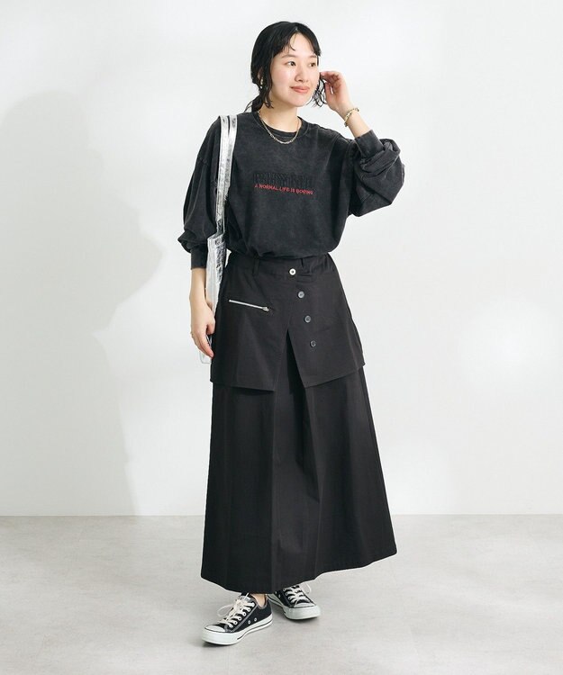 CRAFT STANDARD BOUTIQUE オーバーラップスカート Charcoal Gray