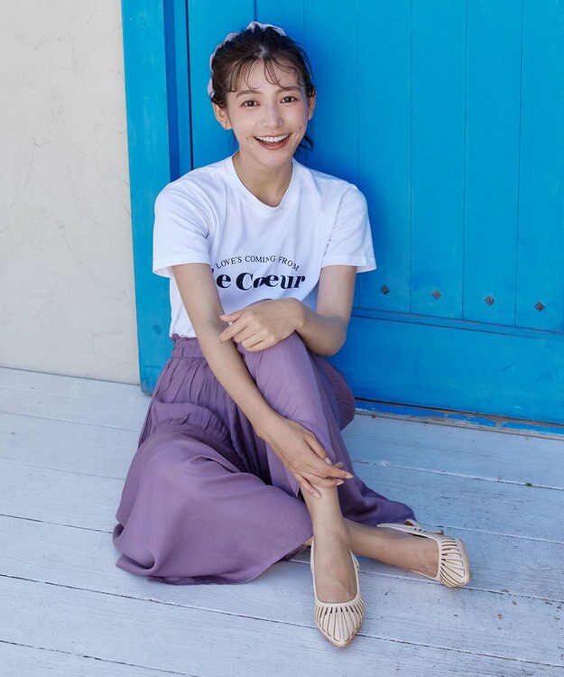 Tiaclasse 【小倉優子さん着用・フラット&ヒール2TYPE】ケージデザインシアーパンプス フラット：アイボリー