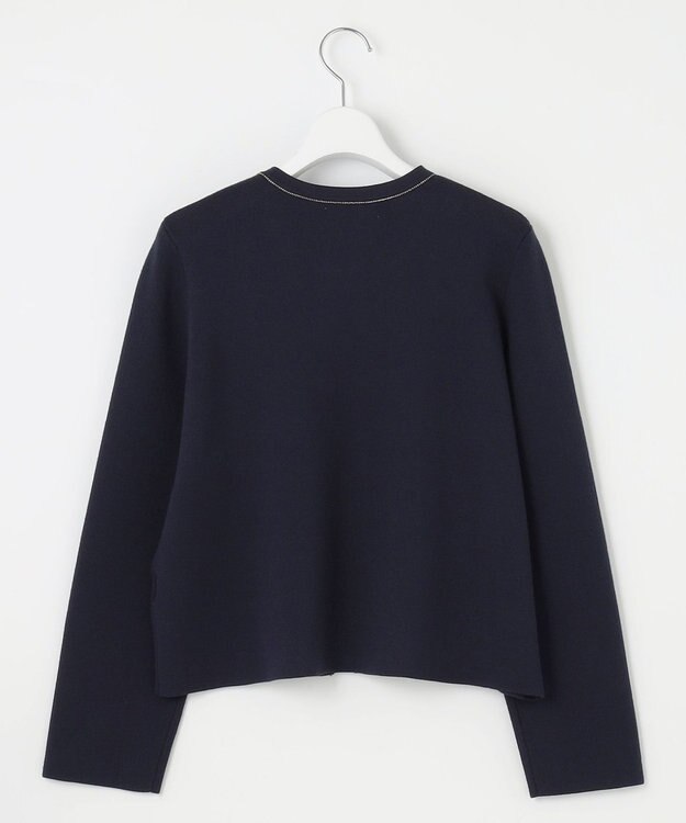 J.PRESS LADIES L 【洗える】DECOR ニット ジャケット ネイビー系