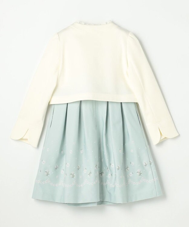 組曲 KIDS 【110-140㎝】 フラワーアーチワンピース＆ボレロジャケットセット ミントグリーン