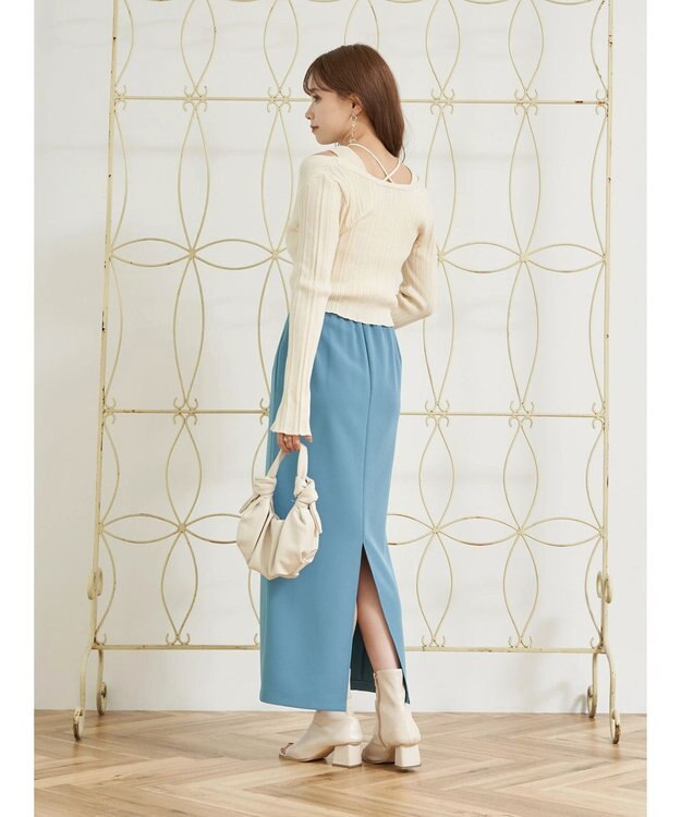 earth music&ecology ＳＥＴ２点ショートカーディガン＋レイヤードタンク Ivory