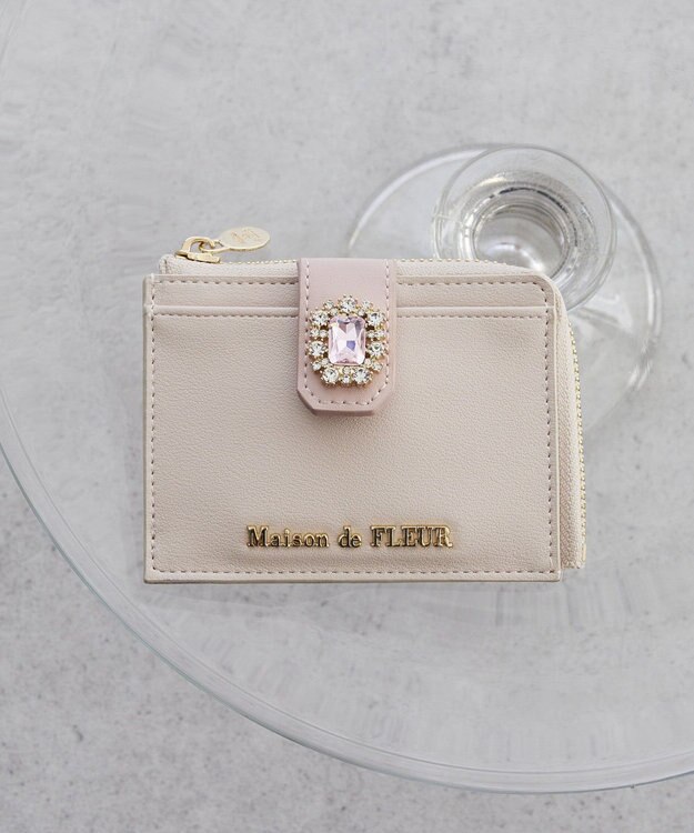 Maison de FLEUR 配色ビジューフラグメントケース Pink