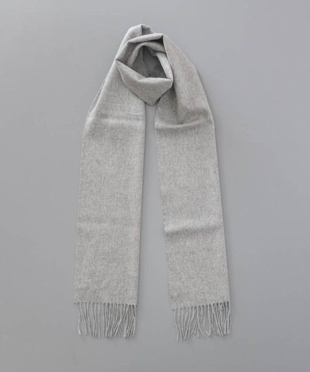 AURORA 【Johnstons of Elgin（ジョンストンズ オブ エルガン）】 カシミヤ100％起毛無地マフラー ライトグレー