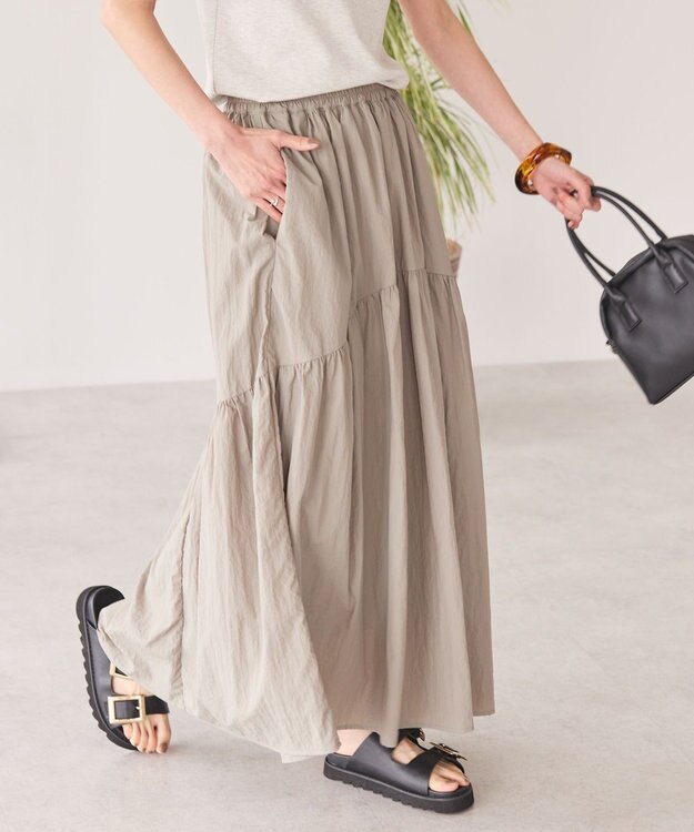 AMERICAN HOLIC ティアードギャザースカート Gray