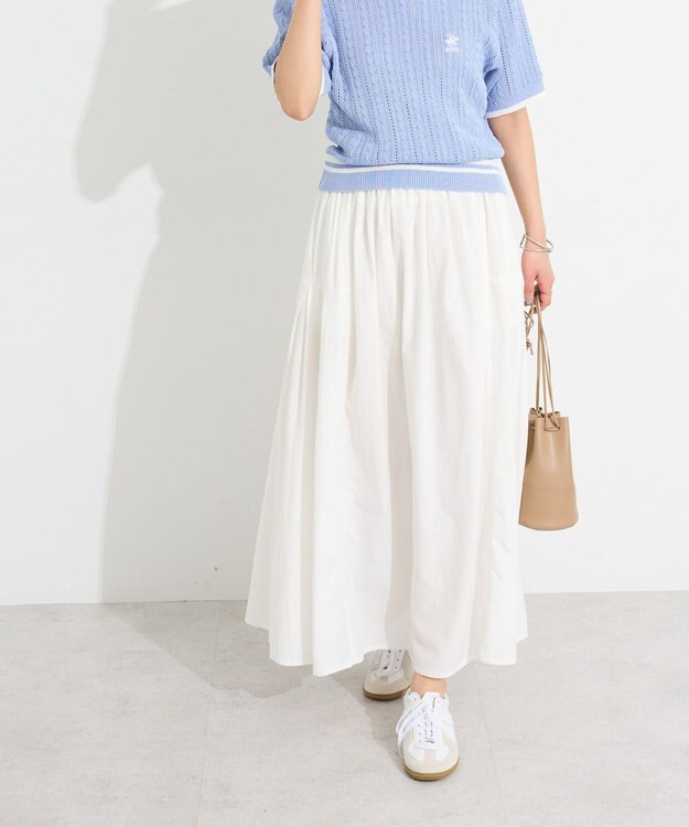 CRAFT STANDARD BOUTIQUE インド綿サイドタック切り替えスカート White