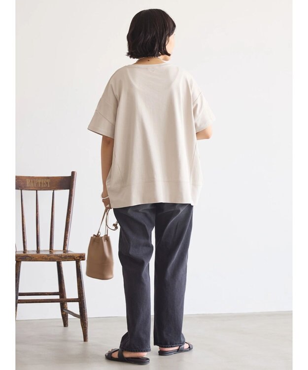 AMERICAN HOLIC 接触冷感裾切り替えカットプルオーバー Gray Beige