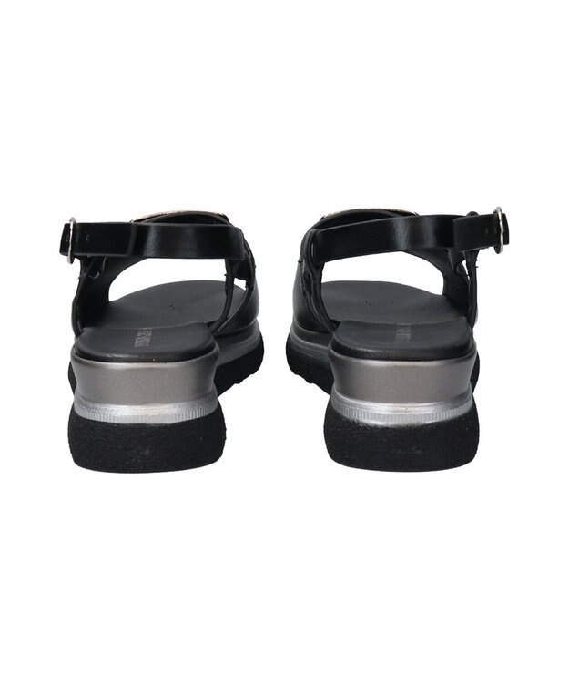 INTER-CHAUSSURES 【INTER-CHAUSSURES】バックルウエッジバックバンドサンダル ブラック