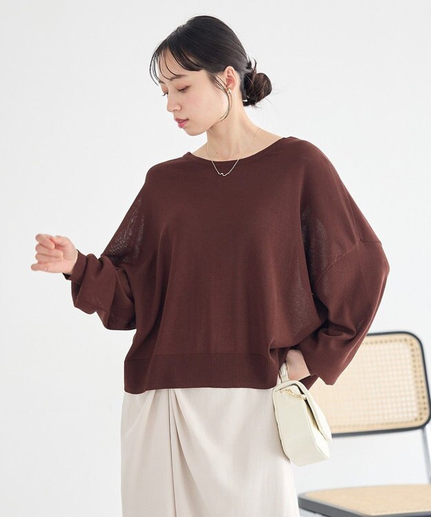 earth music&ecology 【2WAY】レーストリムシアーニットカーディガン Brown