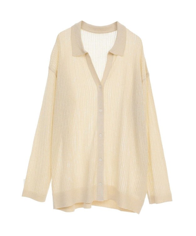 earth music&ecology スキッパールーズカーディガン Ivory