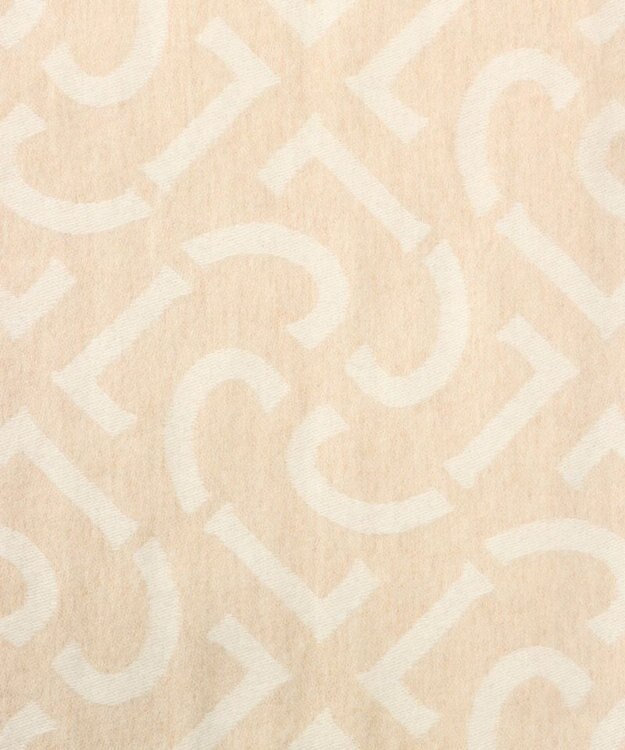 AURORA 【 LANVIN COLLECTION（ランバン コレクション） 】カシミヤ100%ジャカードマフラー(WASH) ベージュ