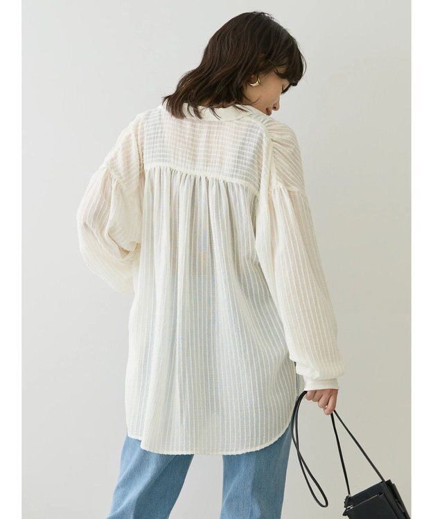 AMERICAN HOLIC ドビーストライプシャツ Ivory