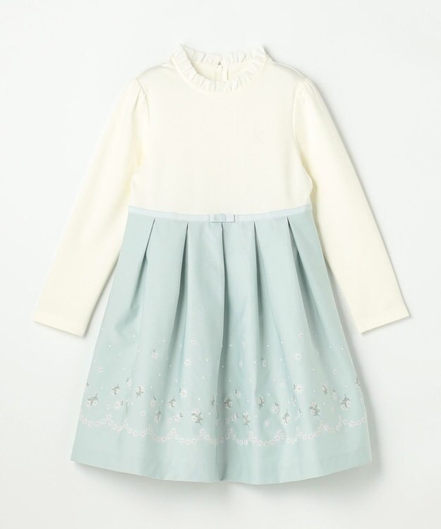 組曲 KIDS 【110-140㎝】 フラワーアーチワンピース＆ボレロジャケットセット ミントグリーン