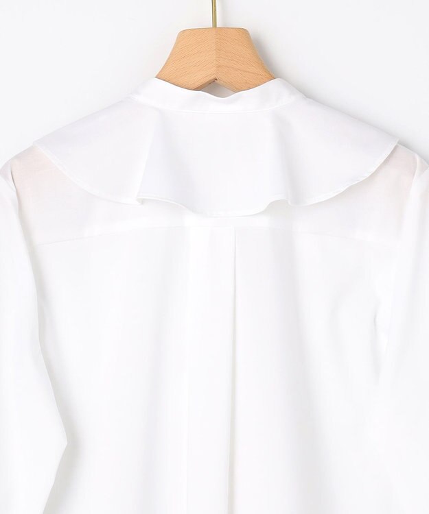 組曲 【KUMIKYOKU NAVY】コットンタッチシャーティングラッフルフレア ブラウス ホワイト系