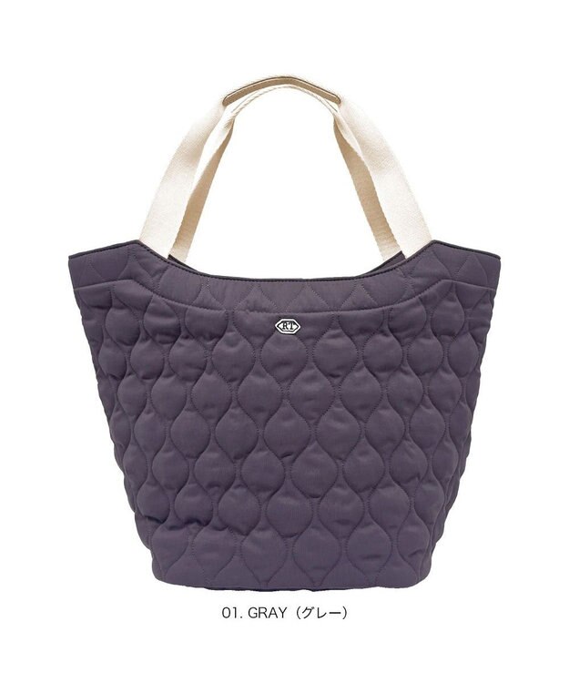 ROOTOTE 3634【A4収納】SN.ラウンド.ミリタリーキルト-A 01：グレー