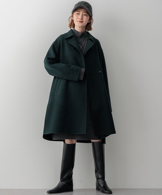 23区 L 【滝沢眞規子さん着用/Oggi掲載】MANTECOPure リバーコート ダークグリーン系