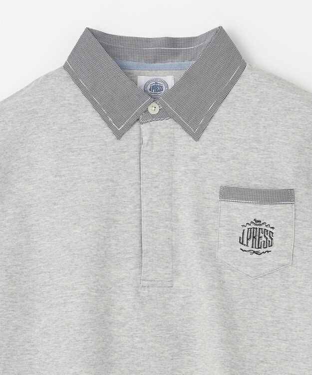 J.PRESS KIDS 【140-170cm】チェックカラー 半袖ポロシャツ グレー系