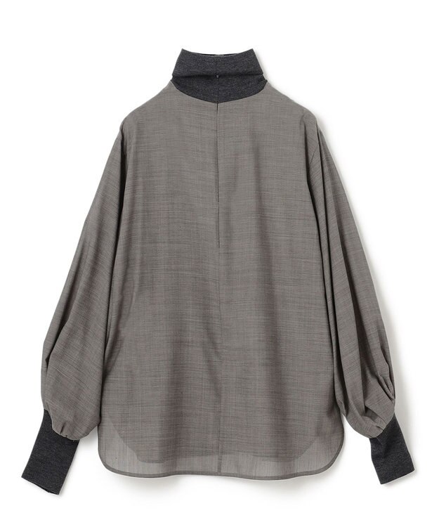 BEIGE， 【洗える】MOYE / ハイネックブラウス C Gray