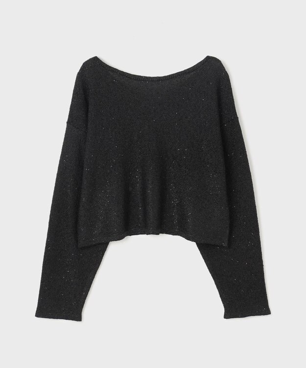 GRACE CONTINENTAL スパンコールヤーントップ ブラック