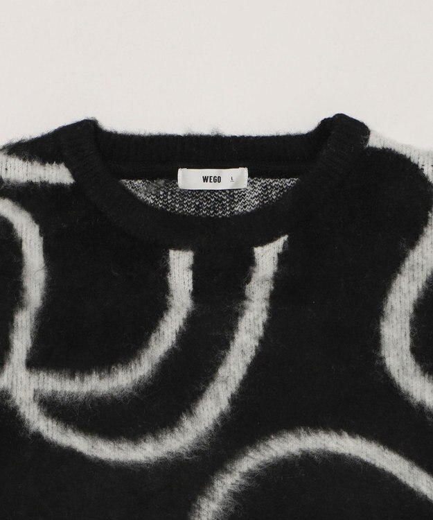 WEGO 【ユニセックス着用ITEM/MLサイズ展開】ファジーパターンプルオーバー ブラック