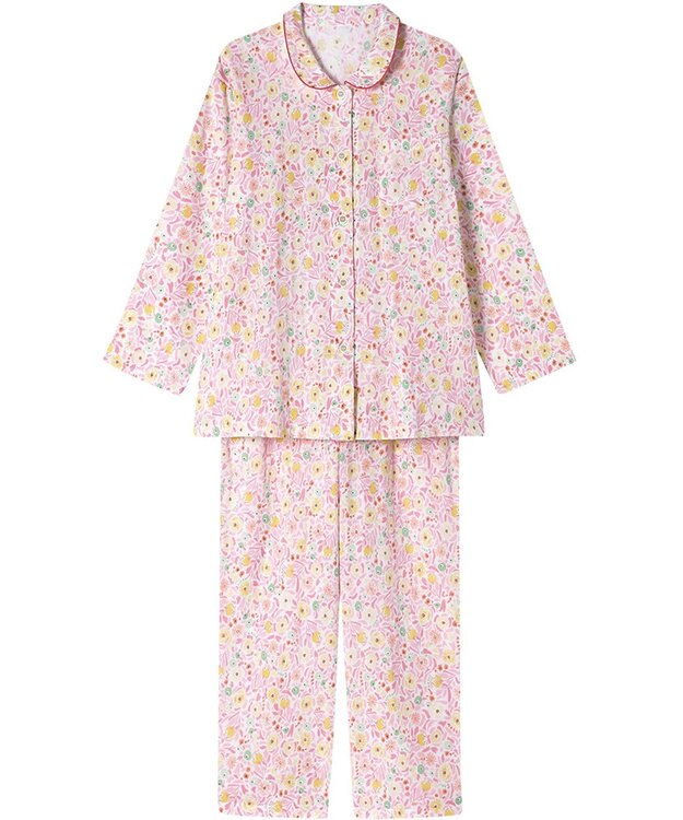 Wing パジャマ 綿100%(本体) レディース 長袖 長ズボン EP7048 ウイング／ワコール ピンク