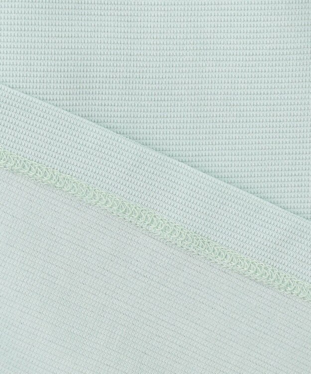 自由区 【洗える】ボリュームスリーブピケ カットソー ライトアクア