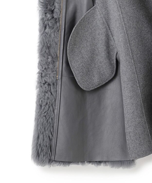 BEIGE， DANDEL / ミドル丈ムートンコート Md Gray