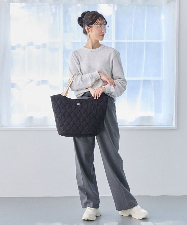 ROOTOTE 3634【A4収納】SN.ラウンド.ミリタリーキルト-A 03：ブラック