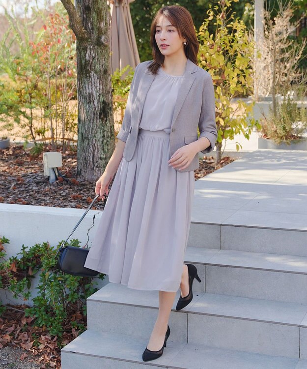 Tiaclasse L テーラードサマージャケット グレー