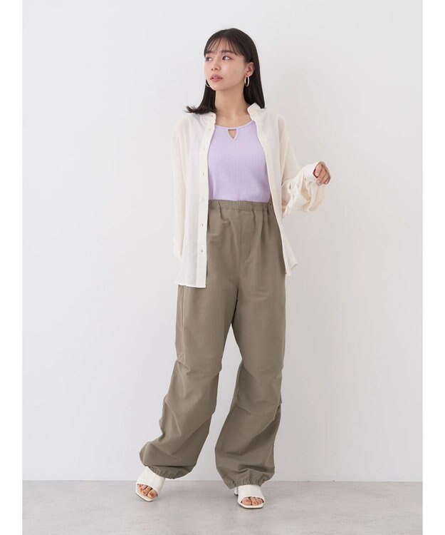 earth music&ecology バルーンシルエットパンツ Khaki