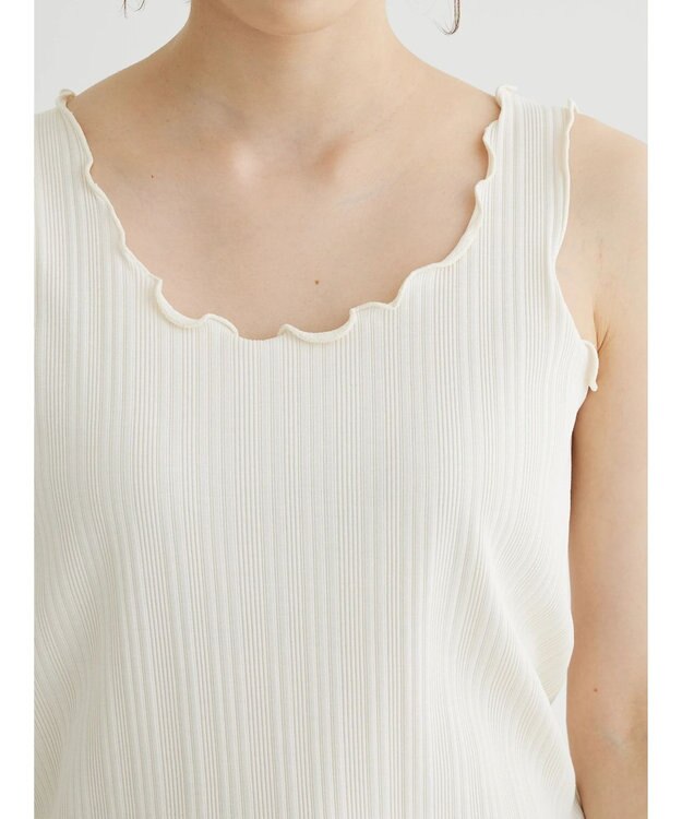 Green Parks メローリブタンク Ecru