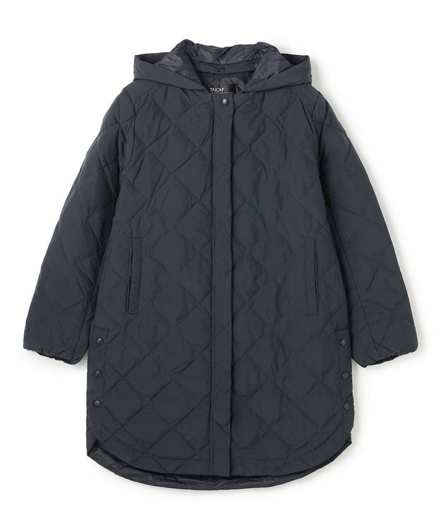 UNFILO 【自宅で洗濯OK / 軽量で暖かい】TAIONコラボ 2WAY キルティングダウン ネイビー