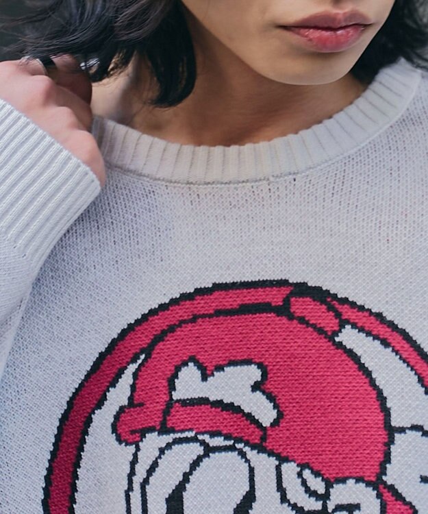 WEGO 【ユニセックス着用ITEM/MLサイズ展開】別注NEW　JACKジャガードニットプルオーバー ホワイトアイボリー