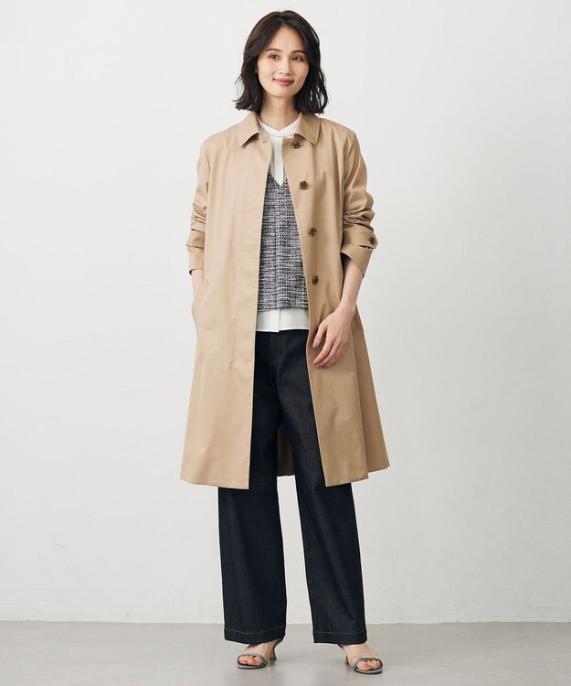 J.PRESS LADIES L 【WEB限定カラーあり】ハイパワーデニムツイル ワイドパンツ ブラック系