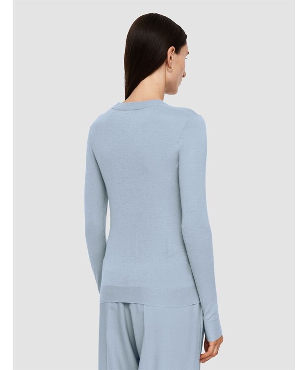 JOSEPH 【洗える】キャッシュエアー　ラウンドネックニット Faded Sky