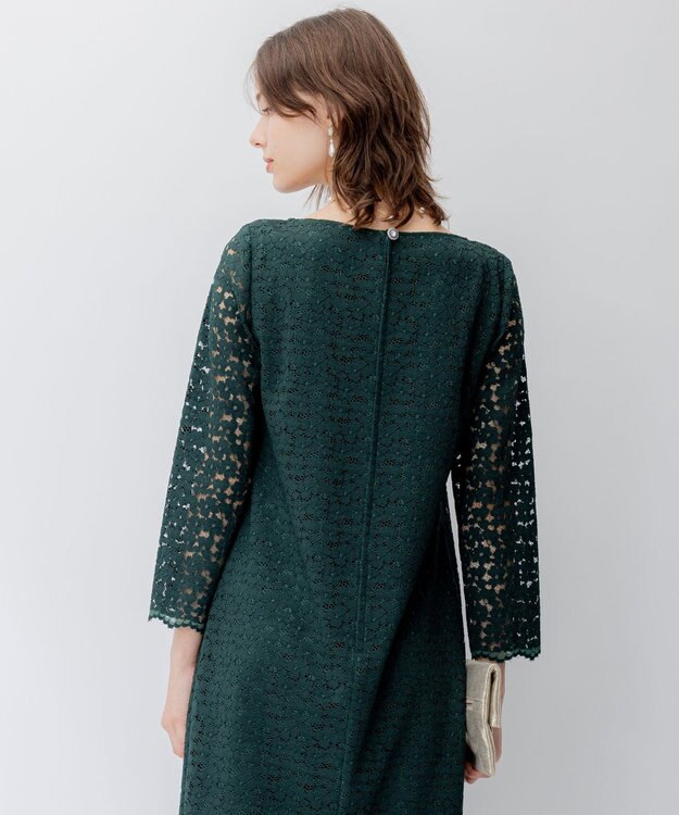 23区 【APPLAUDIR】オプティカルフラワーレース ドレス グリーン系