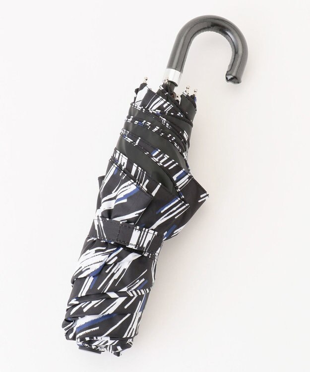 ICB 【一級遮光・UVカット】晴雨兼用 折り畳み日傘 ブラック×ブルー リバース柄系