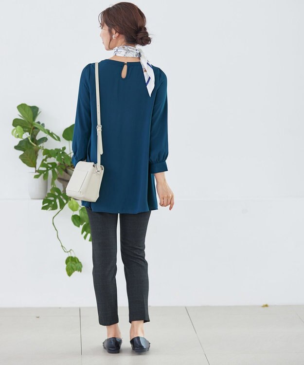 Tiaclasse 【安田美沙子さん着用・洗える】T/R両面起毛ストレッチパンツ グレーチェック