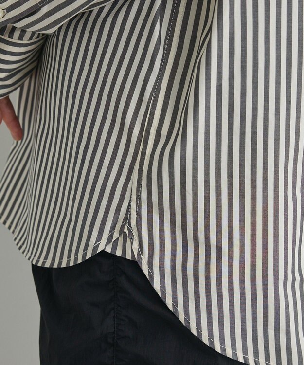 CRAFT STANDARD BOUTIQUE バンドカラーシャツ Stripe Gray