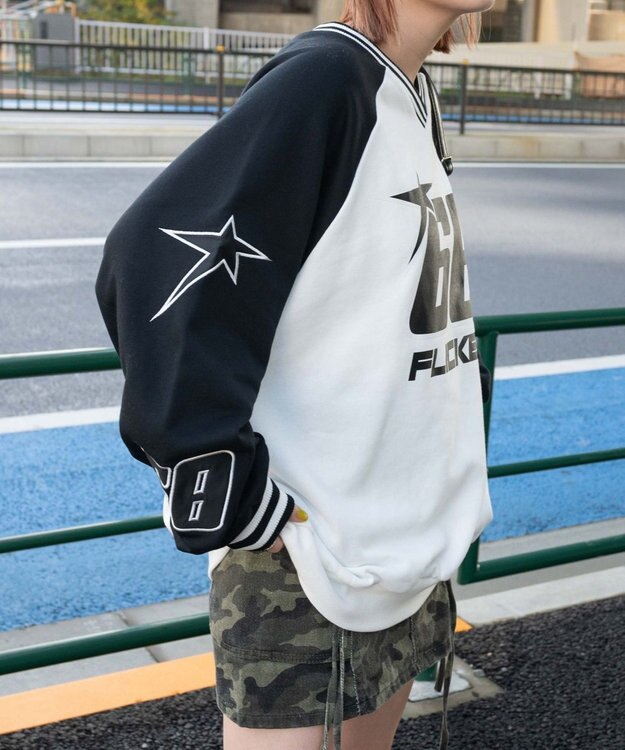 WEGO スターナンバリングプルオーバー ブラック