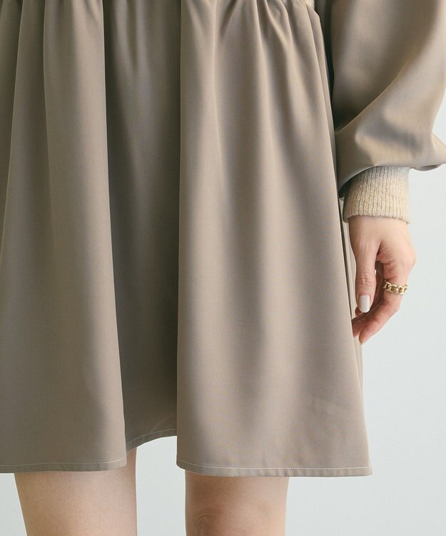 Green Parks ａ．布帛切り替えニットミニワンピース Beige