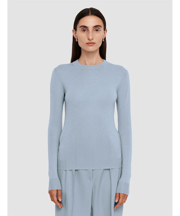 JOSEPH 【洗える】キャッシュエアー　ラウンドネックニット Faded Sky