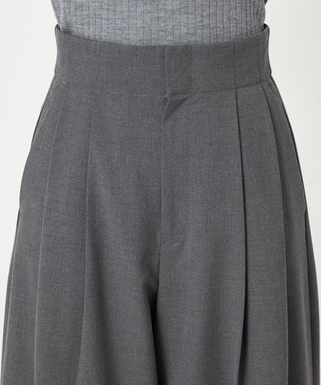 NAVE 【Nave・洗える】2WAYツイル ワイドパンツ ライトグレー系