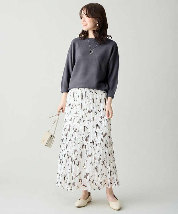 ANY アクリルガーターニット スレート