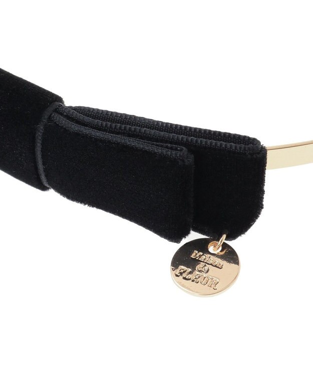 Maison de FLEUR ベロアビジューカチューシャ Black