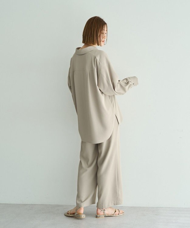 YECCA VECCA 【2点SET】スキッパーデザインセットアップ Gray Beige