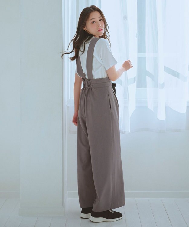 Feroux 【2WAY】サス付きリボン パンツ グレー系