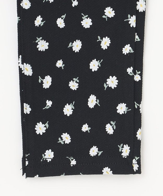 ANY KIDS 総柄 カット パンツ ブラック×花柄