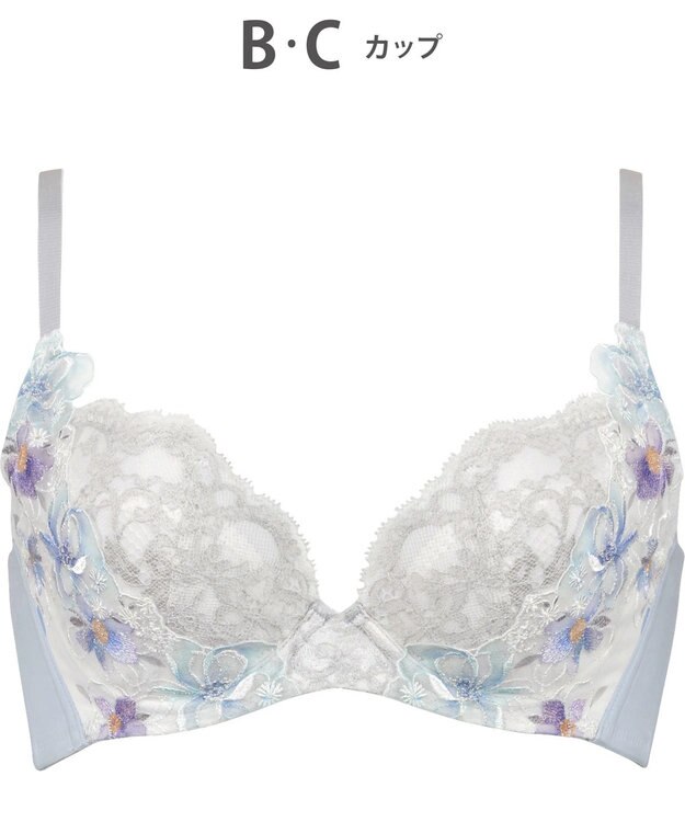 WACOAL 【ハグするブラ】 ブラジャー 体温を感知してカラダになじむ 谷間メイク 脇・背中すっきり レディース BRB498 /ワコール ブルー