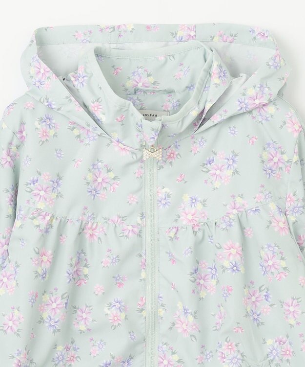 ANY KIDS 裾ペプラム 花柄 ブルゾン ミント系